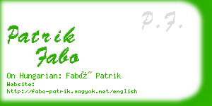 patrik fabo business card